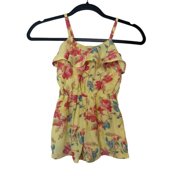 Guess Los Angeles Toddler Girls Size 4 Floral One Piece Tank Romper Shorts - Picture 1 of 4
